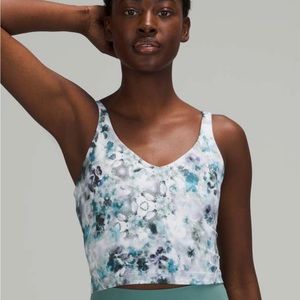 Lululemon align tank, size 8. Kaleidofloral multi pattern, cups included! EUC
